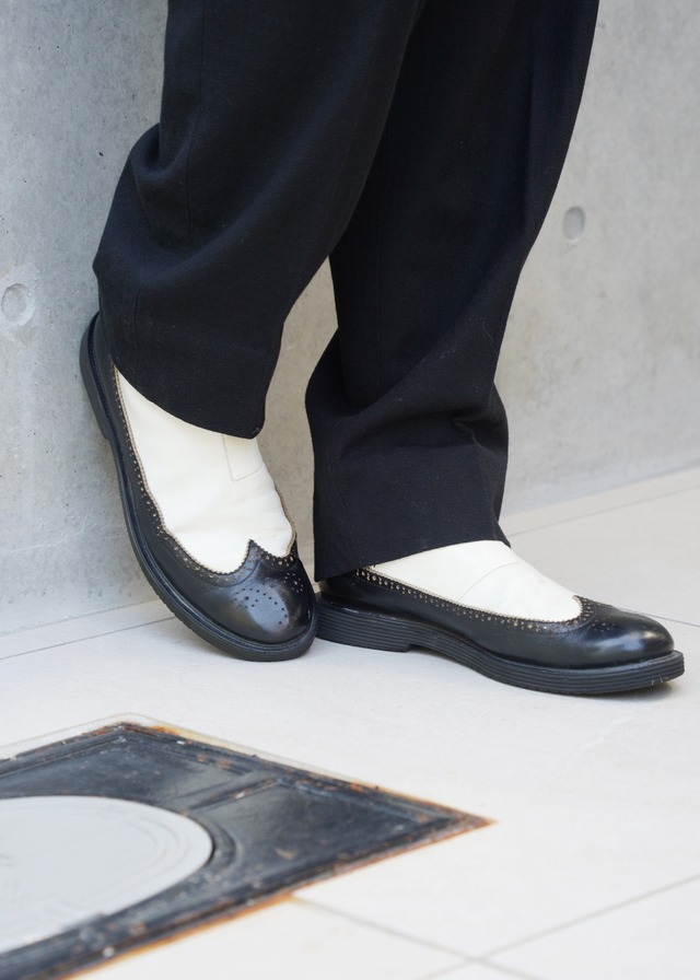 Comme des garçons HOMME PLUS 99SS bi-color wing tip side gore leather shoes