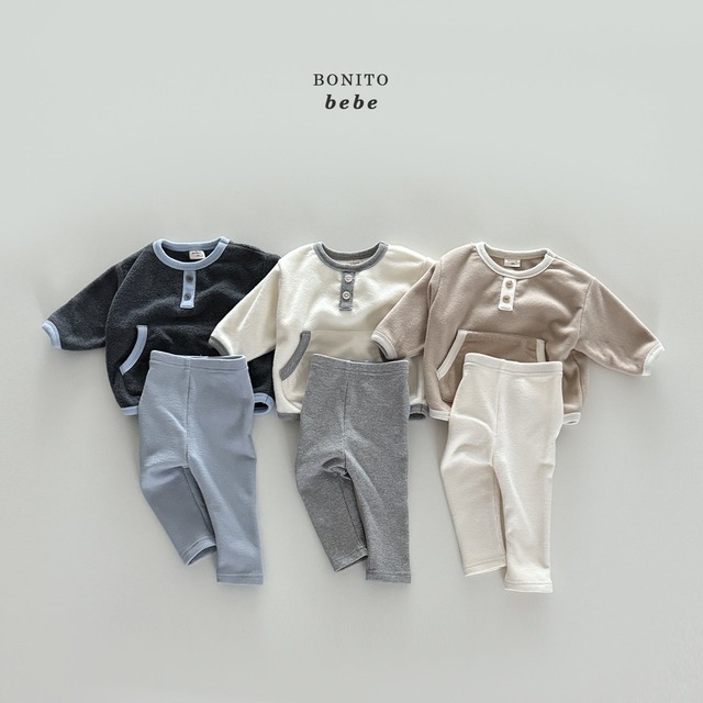 【予約】(bebe) Kangaroo Ribbed T-Shirt & Leggings Set