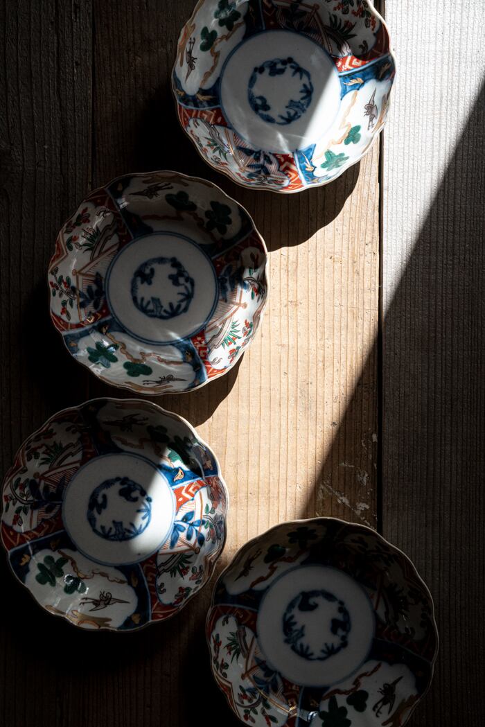 古伊万里 色絵小皿（4客セット）-133 | 絢美堂