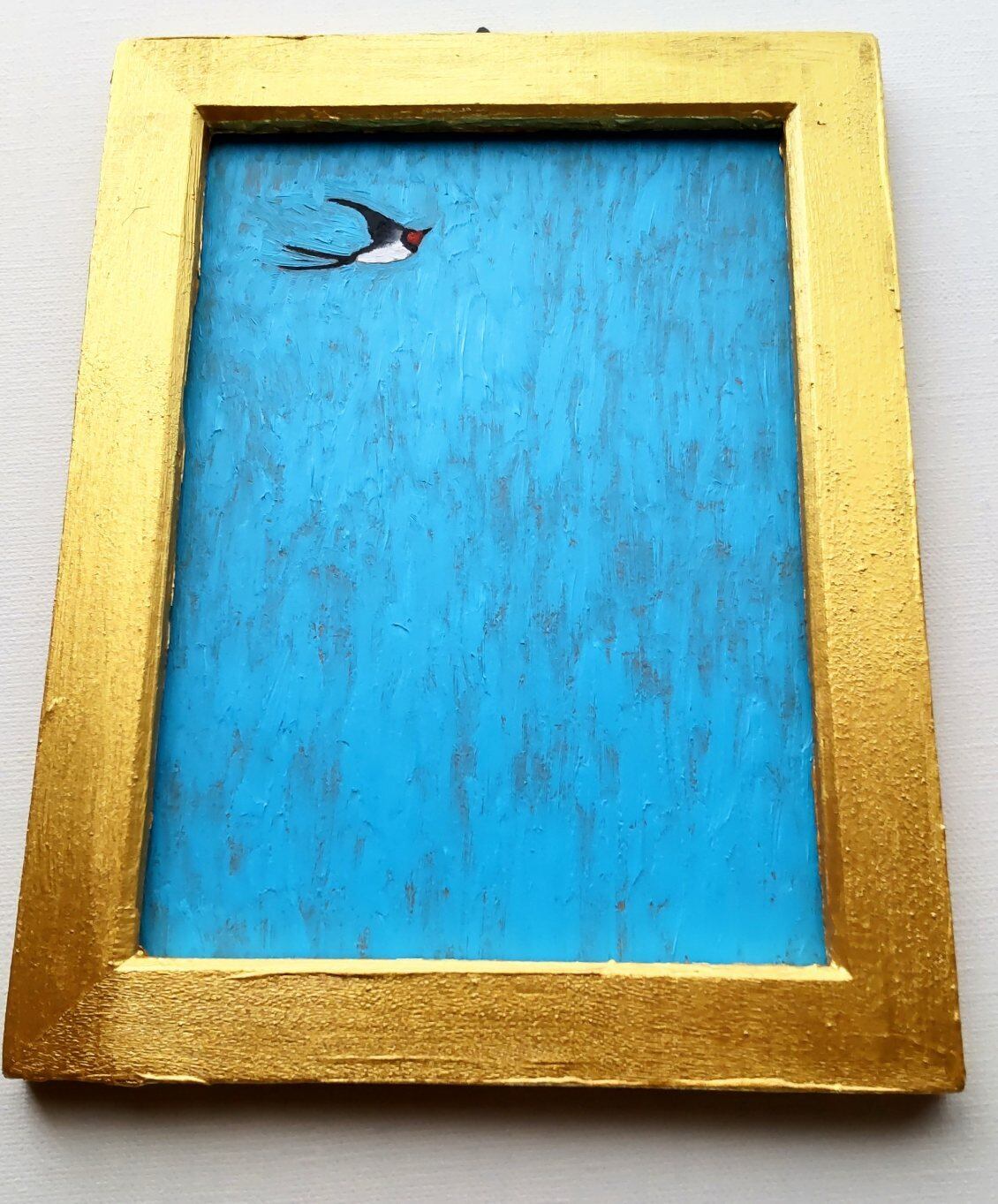 「燕」原画・油彩・絵画・壁掛け・独立スタンド付き | かいがのみせあかちゃん powered by BASE