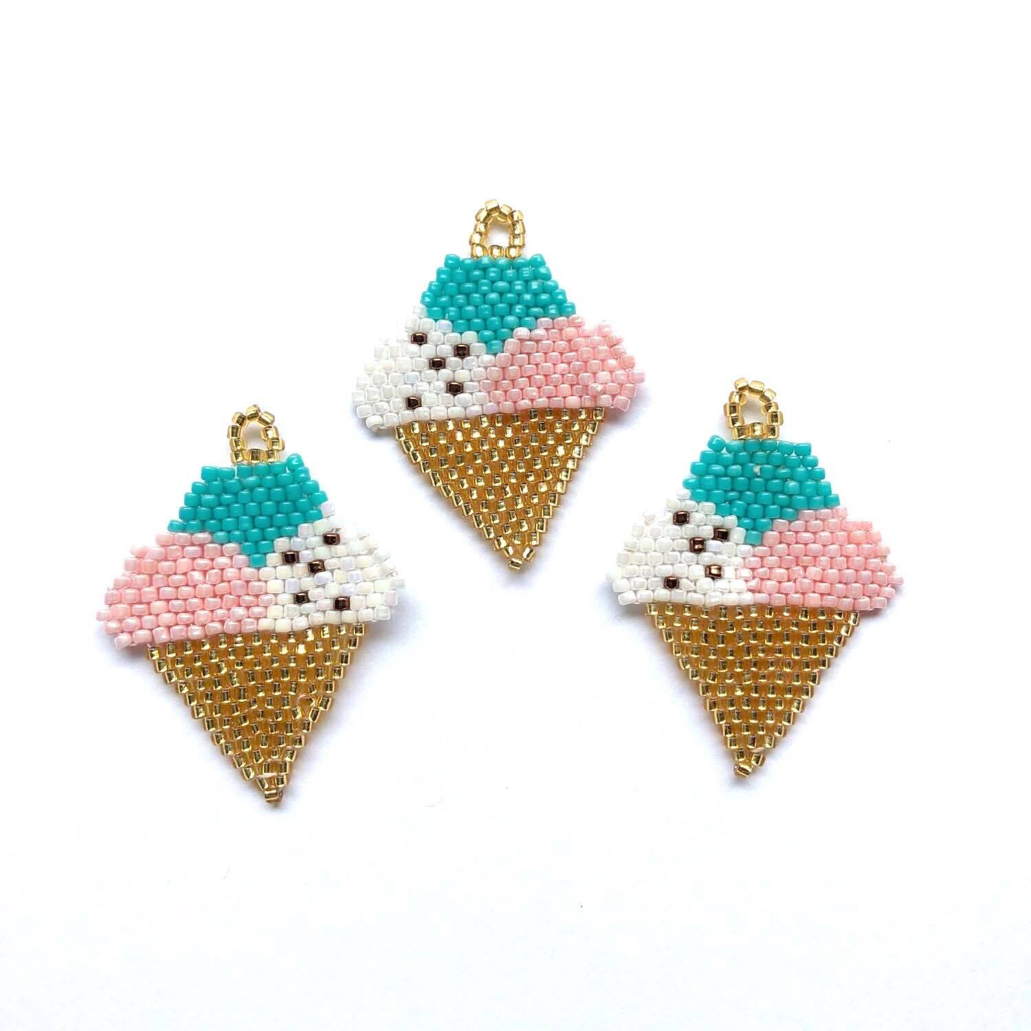 アイスクリームビーズステッチチャーム | Dua-アクセサリーパーツショップ