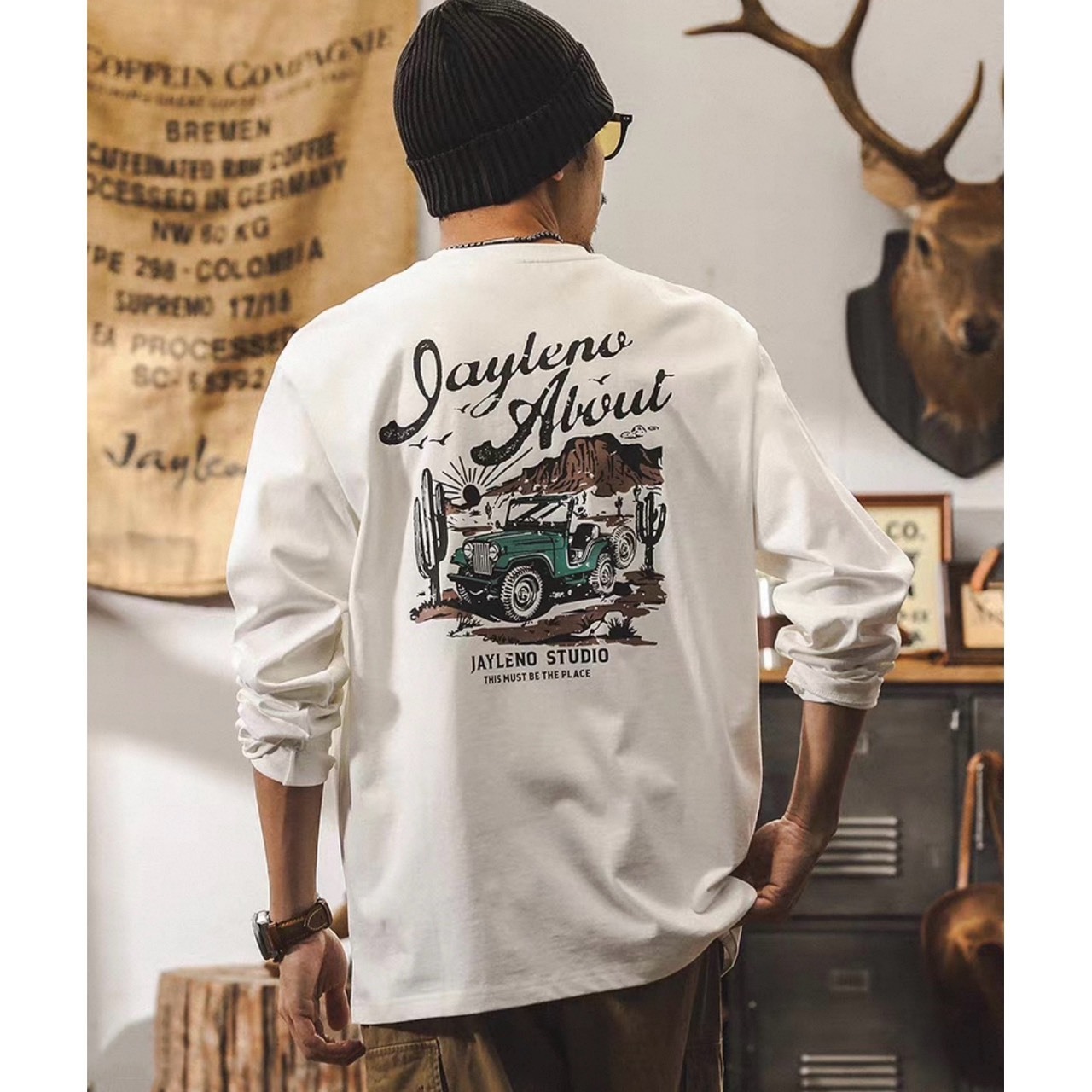 Vintage jeep graphic long sleeve tee 1286 - 2