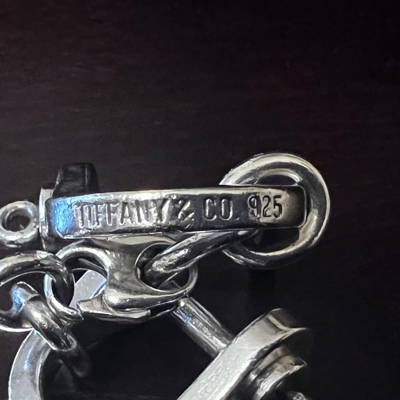 VINTAGE TIFFANY & CO. Double Shackle Key Chain Sterling Silver