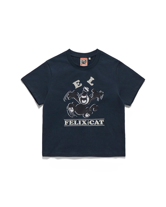 [EASTLOGUE] (WOMAN) CLASSIC FELIX FLOCKING T-SHIRTS / NAVY 正規品 韓国ブランド 韓国ファッション 韓国代行 イーストローグ 日本 店舗