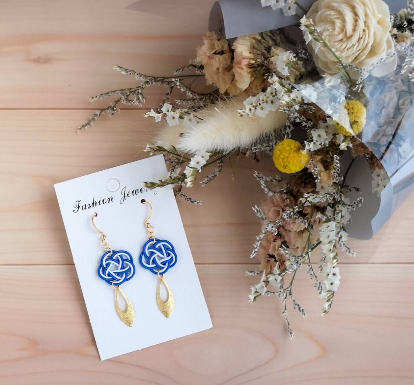 水引【結び彩雫】✾瑠璃色✾ピアス/イヤリング | Pay ID