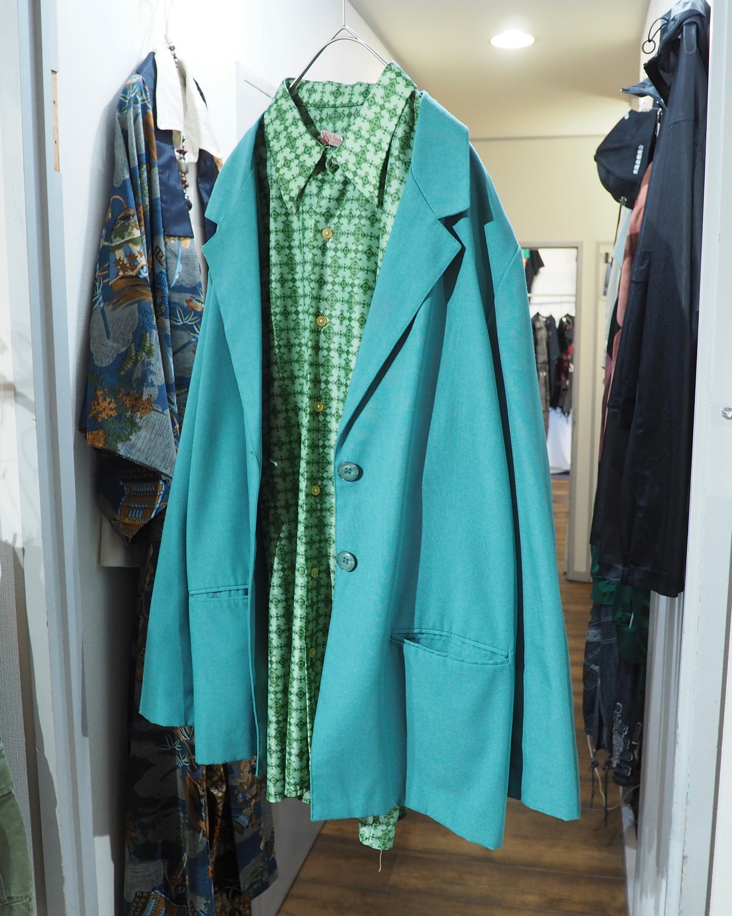 1990s " SAGHARBOR " Beautiful Turquoise Green Color vintage loose Easy jacket