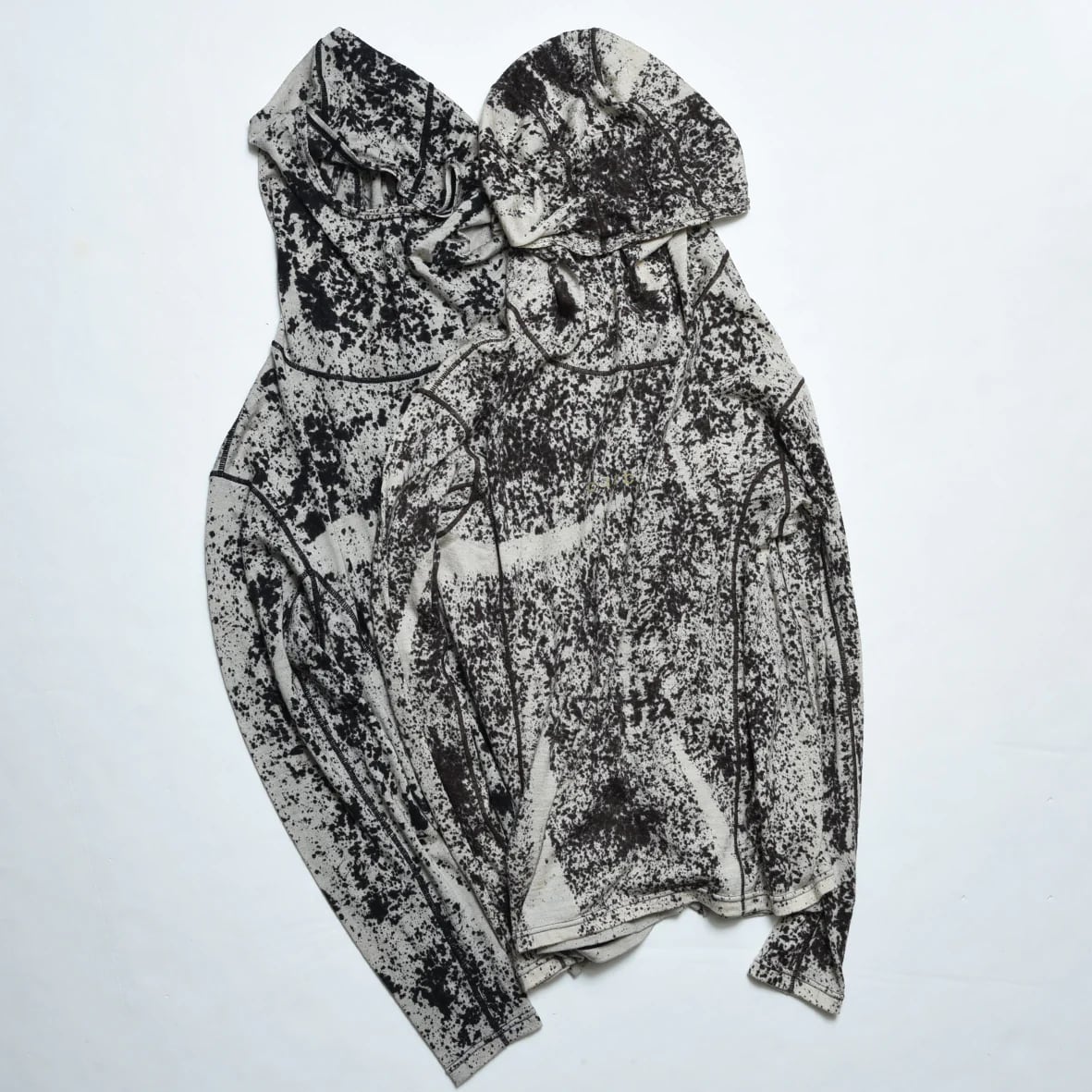 charbon / WOOL SPLASH DYE HOODIE（OFF×BRW） | 道がまっすぐ