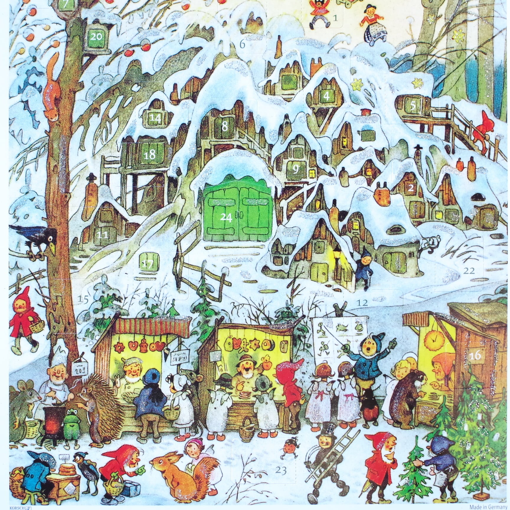 アドベントカレンダー 森のクリスマスマーケット（A4サイズ） | 木の