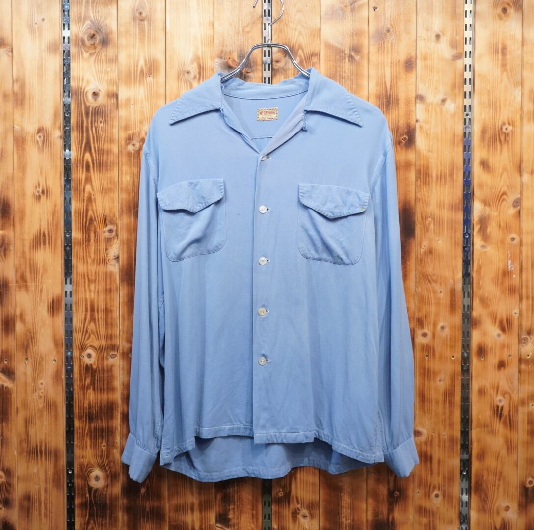 50s mcgregor レーヨンシャツ M/ヴィンテージ オープンカラーシャツ 
