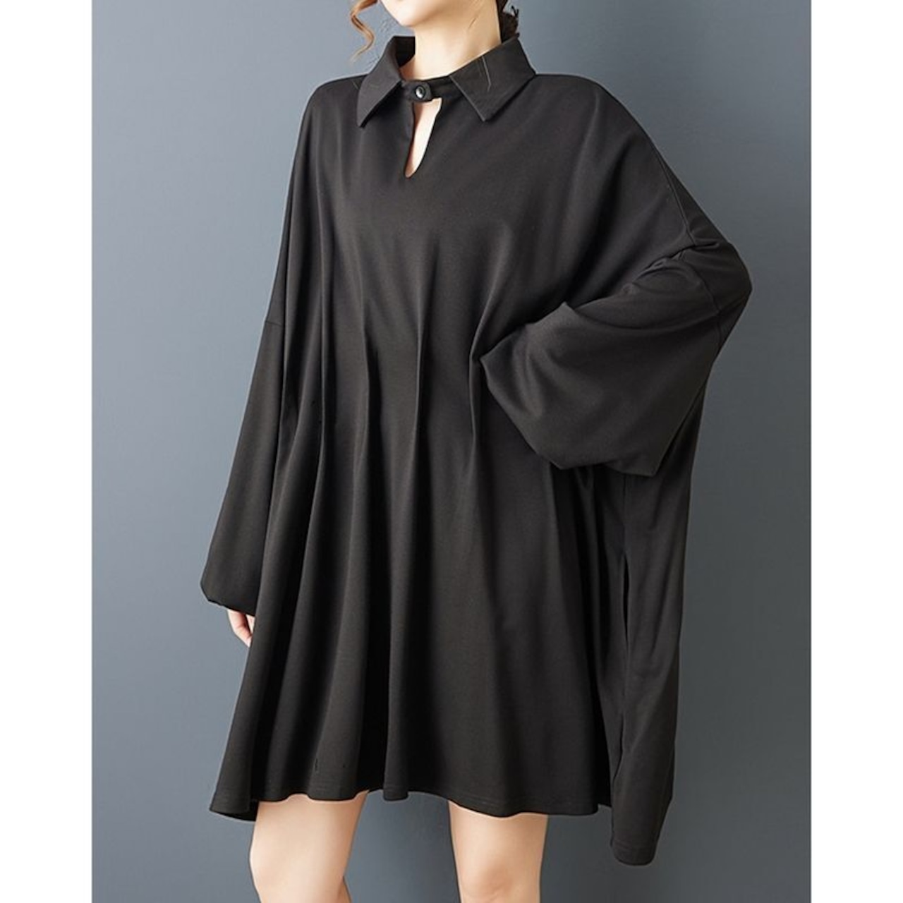 オープンカラー フレア チュニック 00306