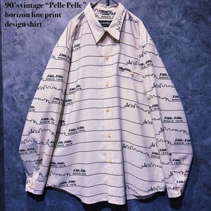 【doppio】90’s vintage “Pelle Pelle”horizon line print design shirt