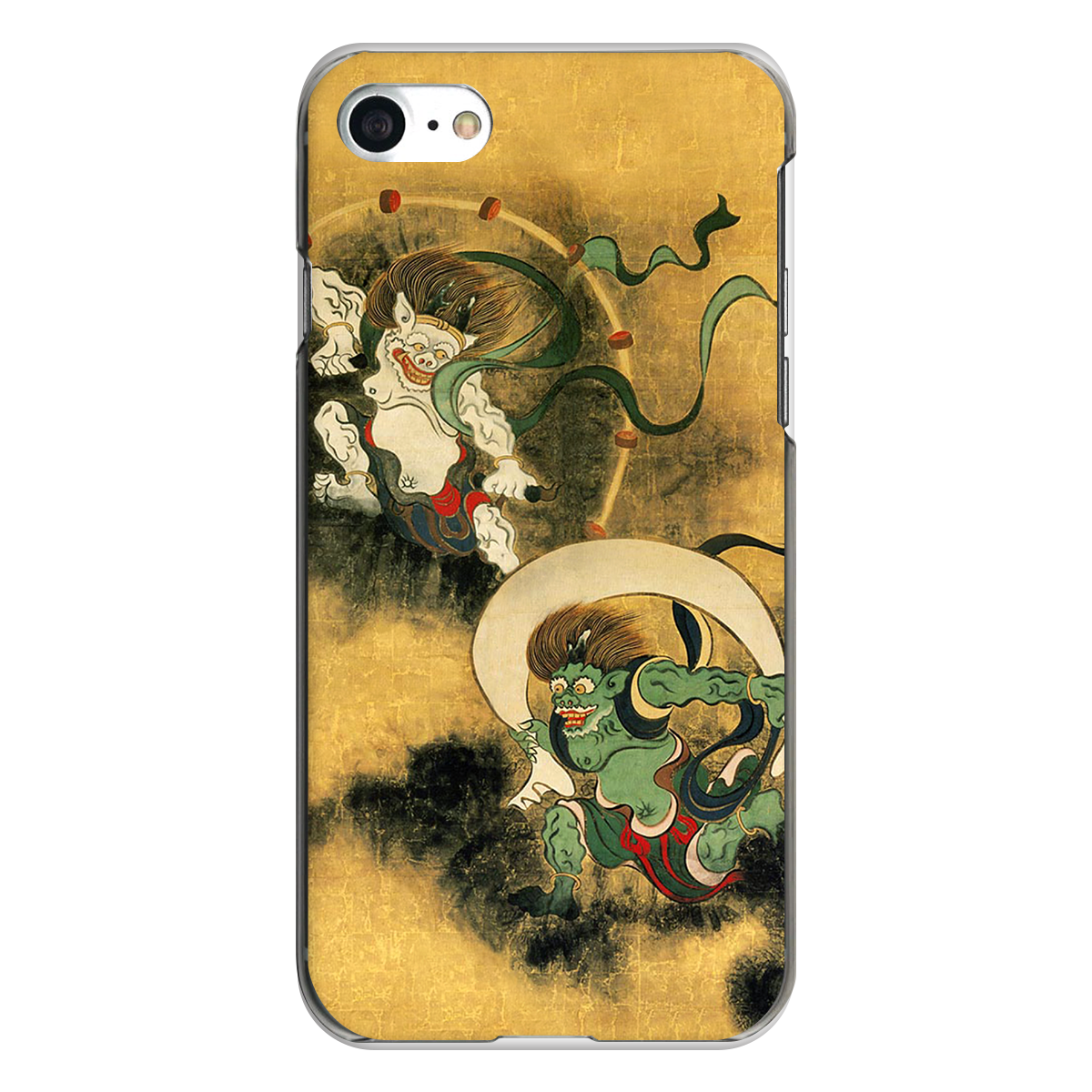 iPhone対応 スマホ ハードケース クリア 風神雷神 浮世絵 和文様 和柄 【iPhone17 / iPhone16e / AQUOS / Xperia 他 iPhone / Android ほぼ全機種対応】 |fjrjc080