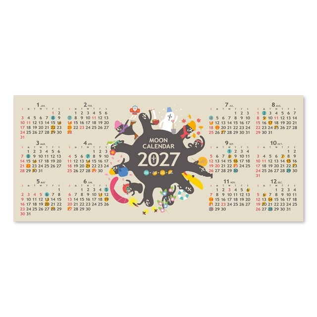 2027 ムーンカレンダー ポストカード はにわ日和〈四季折々〉