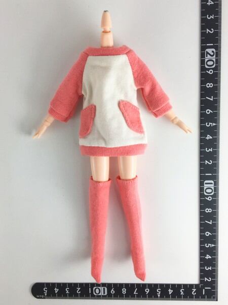 ドール服 1/6 女性用21_23 ジャンパースカート&ソックス ピンク STK 19675 - 画像1