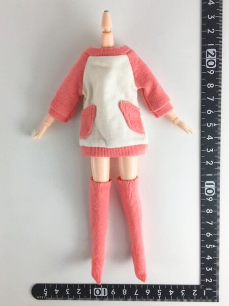 ドール服 1/6 女性用21_23 ジャンパースカート＆ソックス ピンク STK 19675 - 画像1