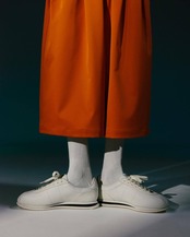 Polyester Twill 2 Tuck Track Shorts - Orange -