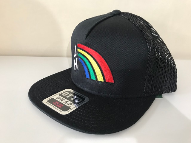 UNIVERSITY OF HAWAII "RAINBOW" TRUCKER CAP (BLACK) 