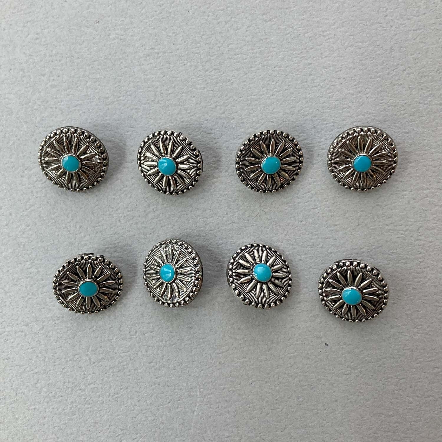 ターコイズポイントのコンチョ風ボタン（18/15mm） | Dua-アクセサリー