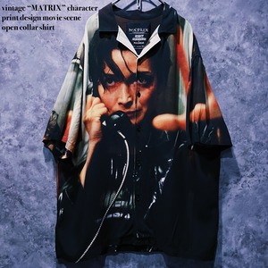 【doppio】vintage “MATRIX” character print design movie scene open collar shirt