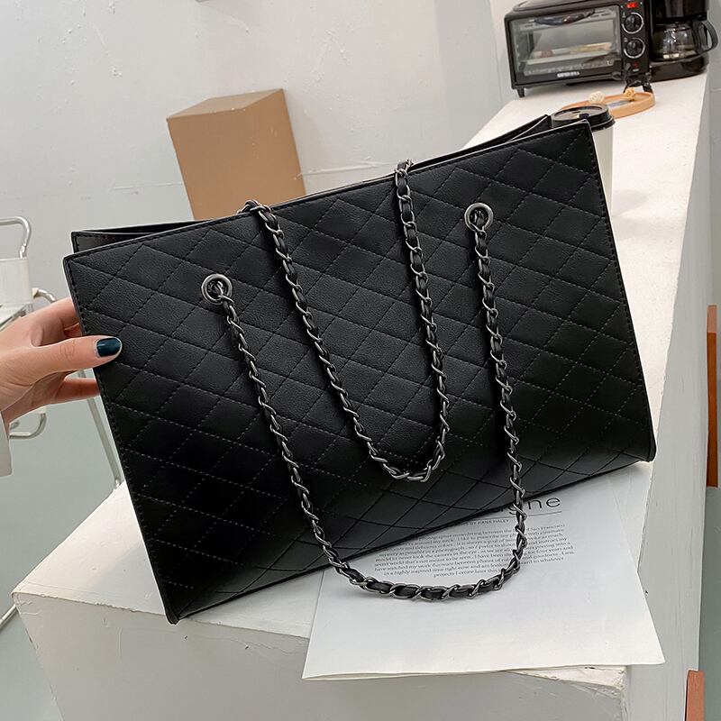 オールマッチレディース大容量バッグレディースバッグ2020新しい流行のファッションワンショルダーショッピングバッグネットレッドチェーントートバッグ Tiancai_Wing_Bag77483821576