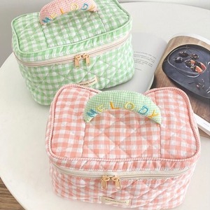 melody vanity pouch 2colors / メロディー バニティ ポーチ コスメ チェック 化粧品 韓国インテリア雑貨