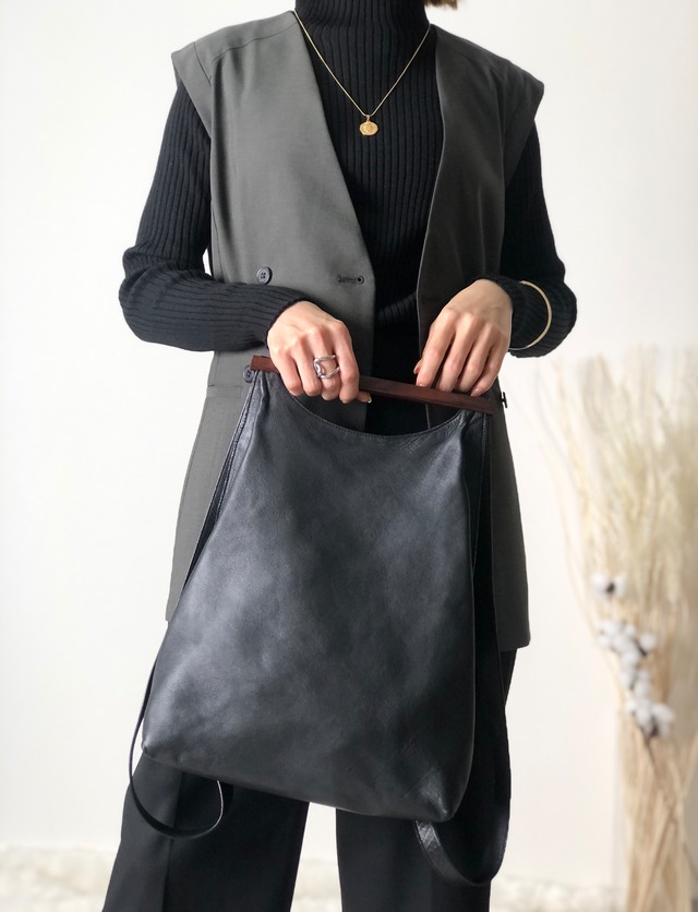 LOEWE ロエベ ロゴ ウッドバー PVC レザー ファスナー リュック バックパック ブラック vintage ヴィンテージ オールド xgp7mj