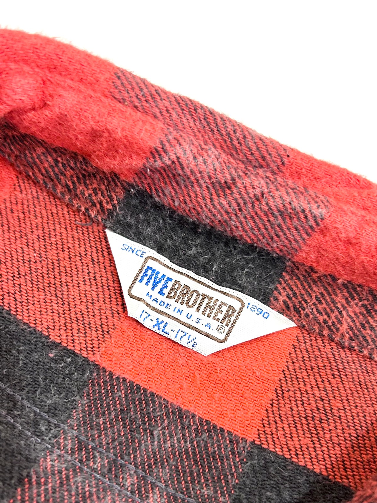 80s FIVE BROTHER FLANNEL SHIRT MADE IN USA Size XL