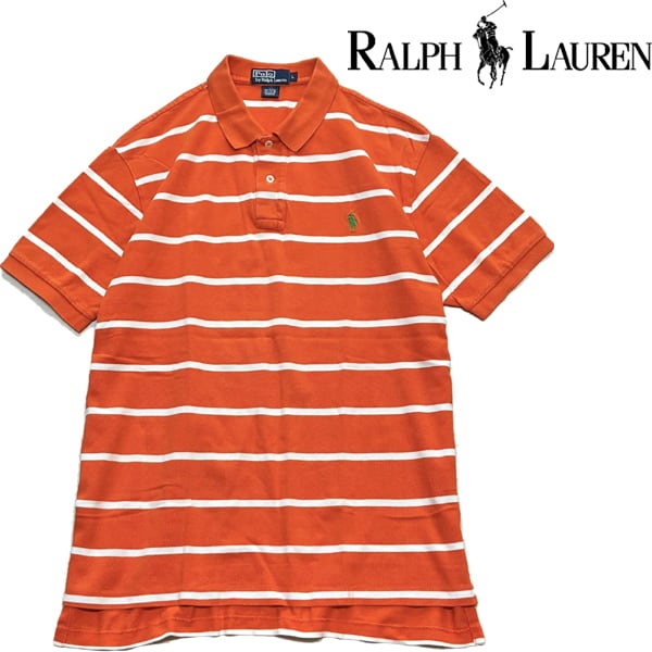 1点物◇ラルフローレンPOLOボーダー柄ポロシャツ古着LメンズXL