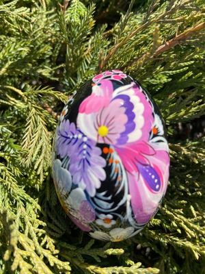 ペトリキウカ塗り　木製イースター・エッグ 7cm　ホメンコ作