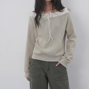 バイカラーオフショルダードローストリングプルオーバー(2color) PO3467