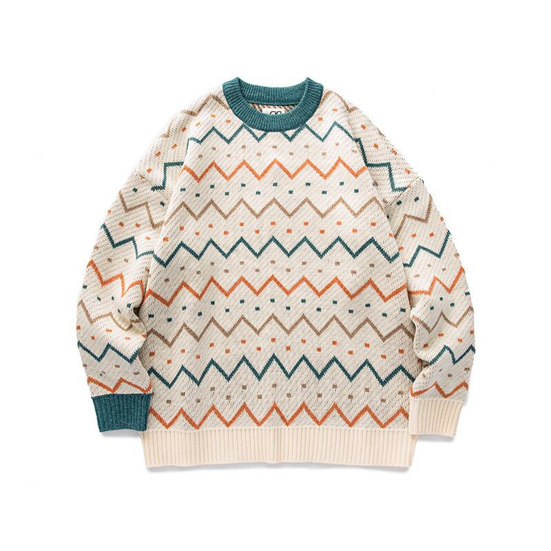 【新作】【送料無料】 Road Vintage20ルーズカラーブロッキングタートルネックコットンノンアイアントリートメントラウンドネック長袖メンズニット-Alibaba ロング Oネック ビンテージ hip6-161126711469149