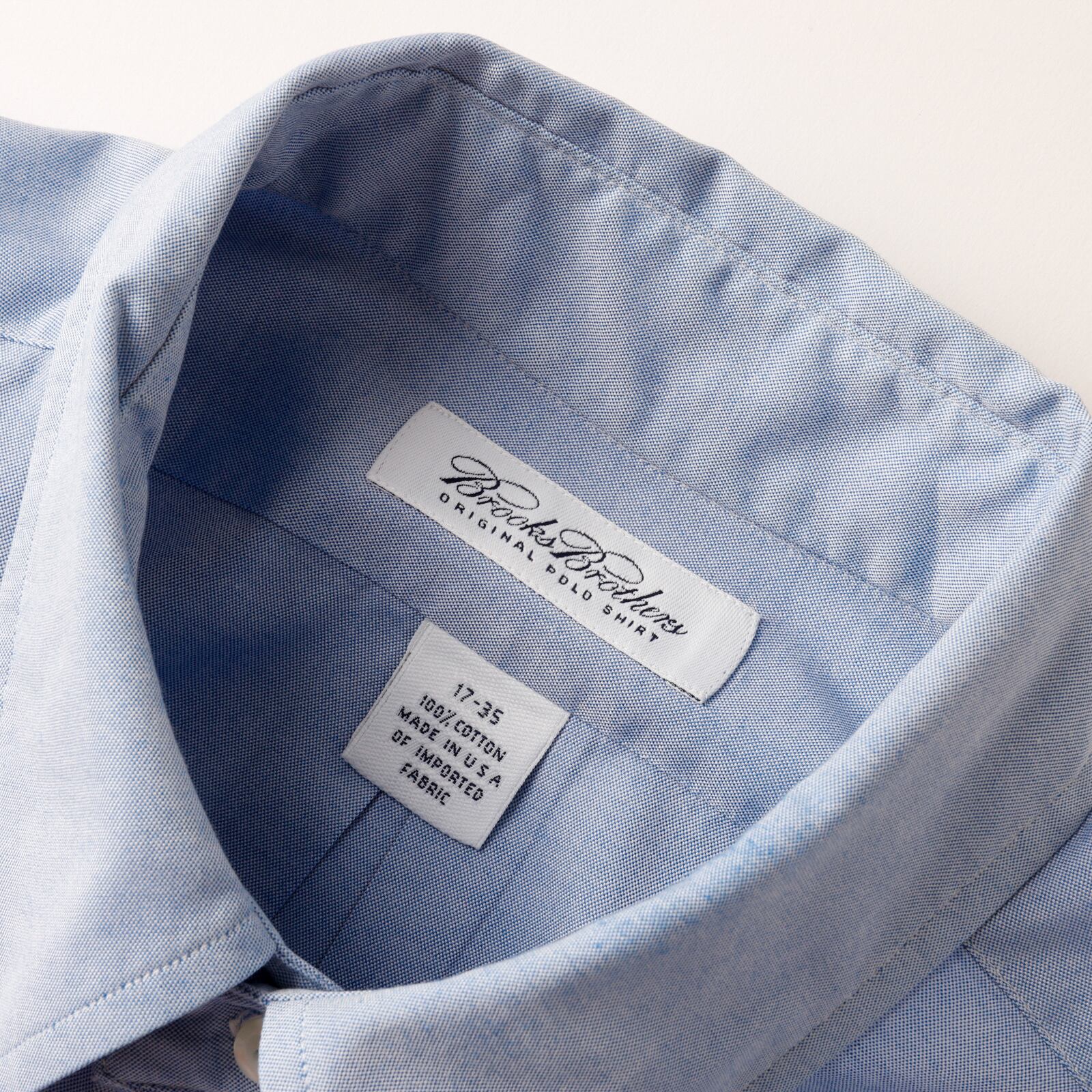 美品】BROOKS BROTHERS B.D. cotton Shirt sax blue big size made in