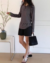 Fake layered design Tshirt　N1114