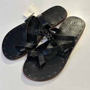 Ⓝ T.K GARMENT SUPPLY BLACK LEATHER SANDAL