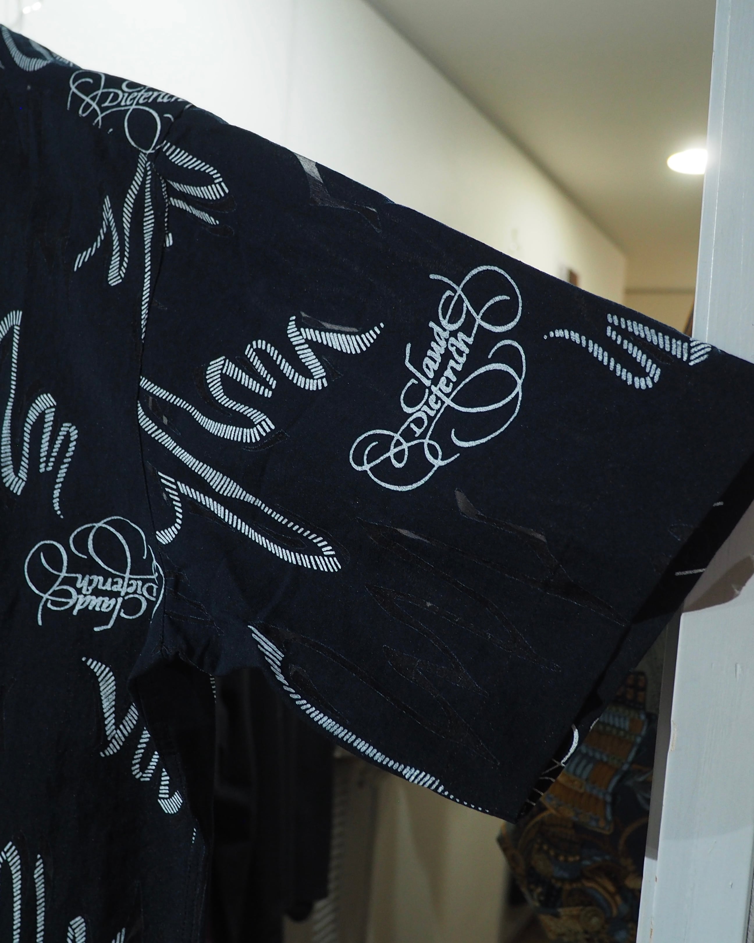 Black Graffiti Art × Semi Transparent Design vintage SS shirt
