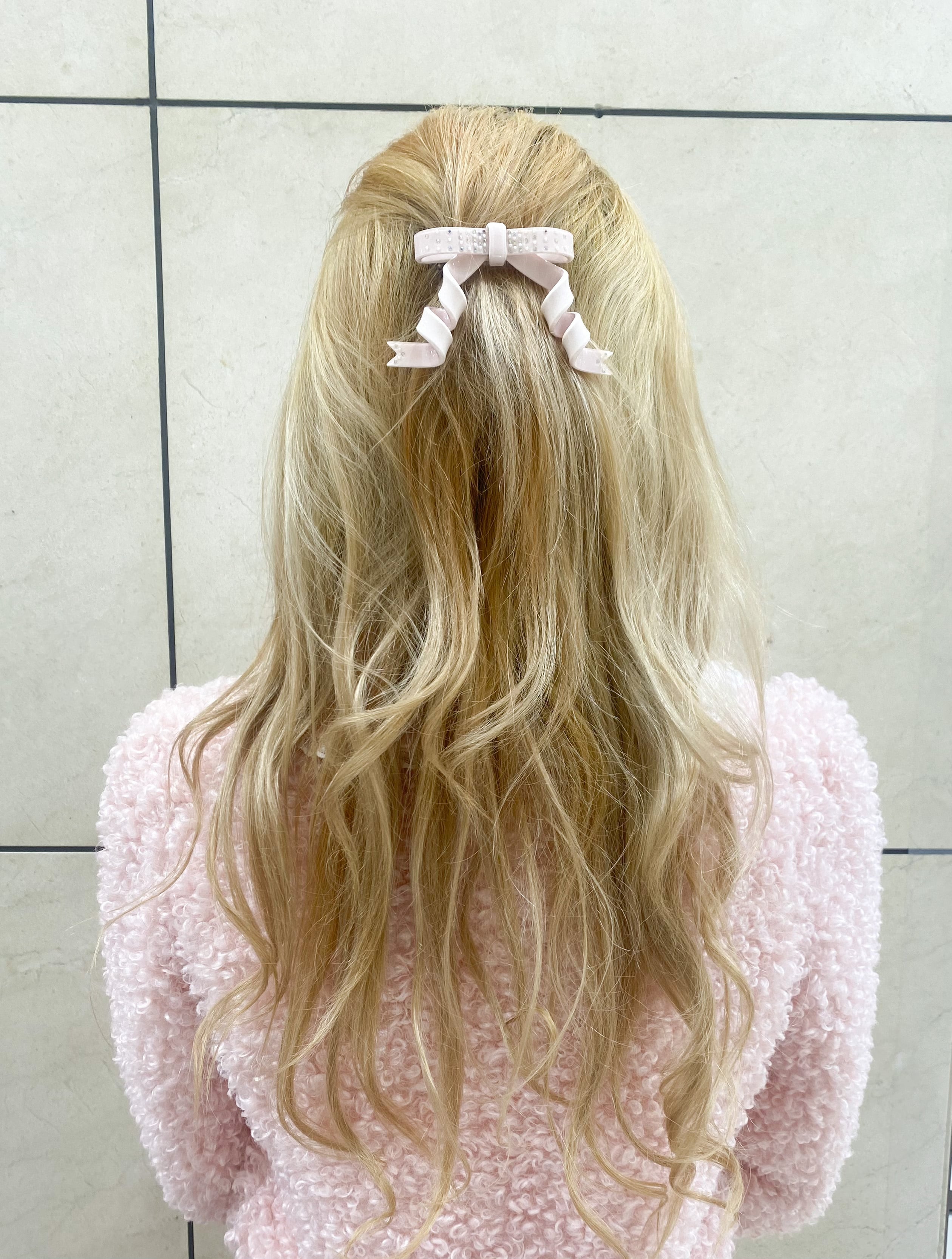 CRYSTAL CURLY BOW BARRETTE クリスタル くるくるリボン バレッタ