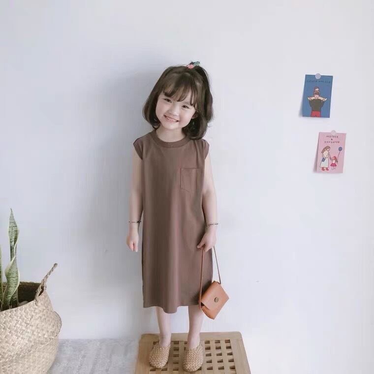 美品】イントゥーカ ブラウン ノースリーブ 強し ロングワンピース 