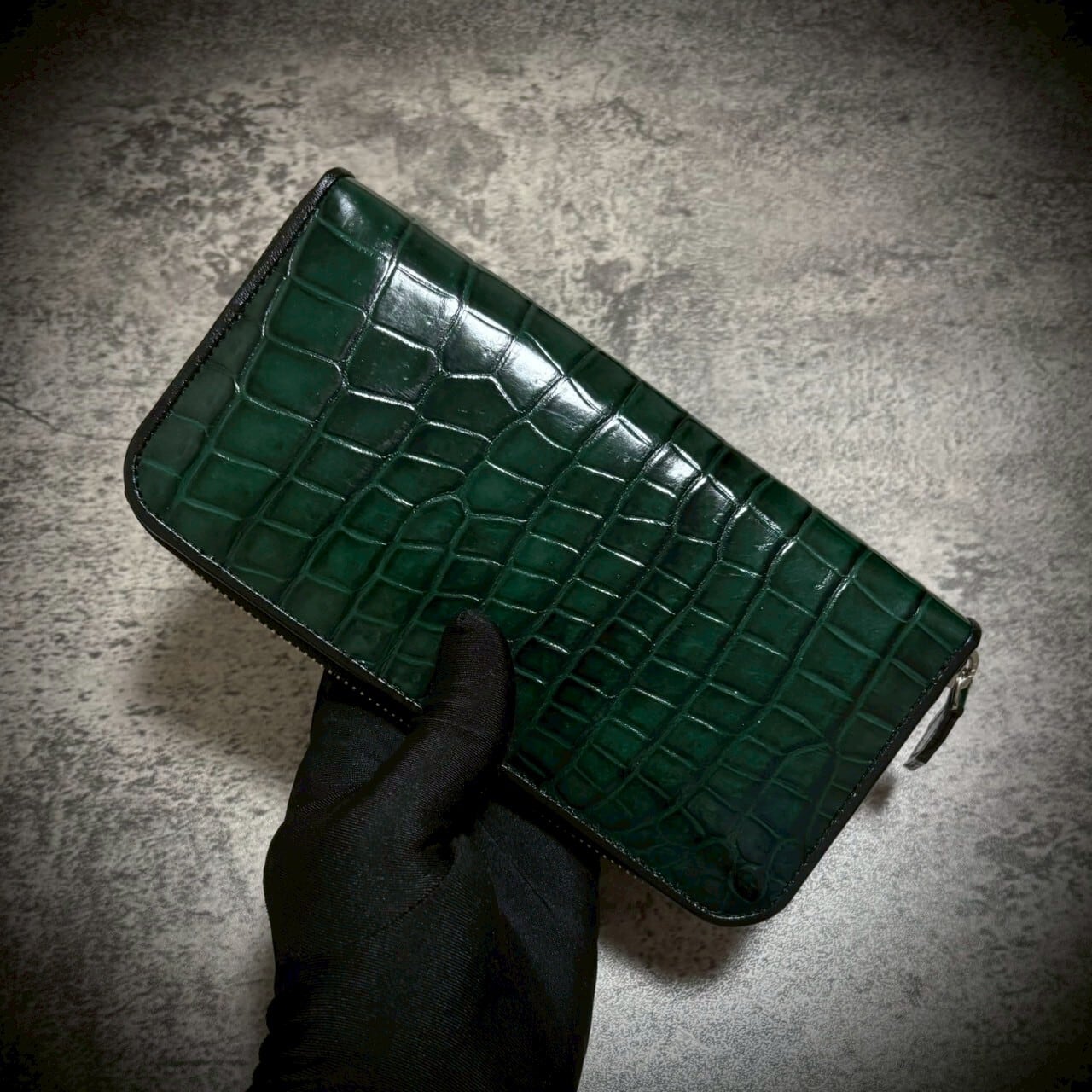 ※特別仕様 シャイニング クロコダイル × パイソン 長財布 グリーン 証明書付 クロコダイル × パイソン メンズ財布 長財布 レディス財布