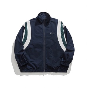 ★CONTRAST COLOR SPLICING STAND COLLAR JACKET　　　A0794