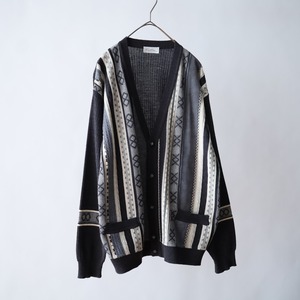 Made in Italy switching design cotton knit cardigan