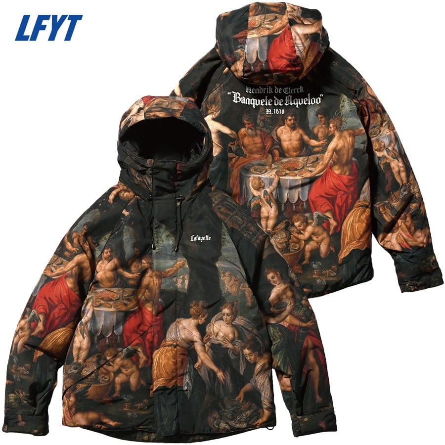 LFYT : LFYT x PRADO MUSEUM Banquete de Aqueloo PUFFER JACKET