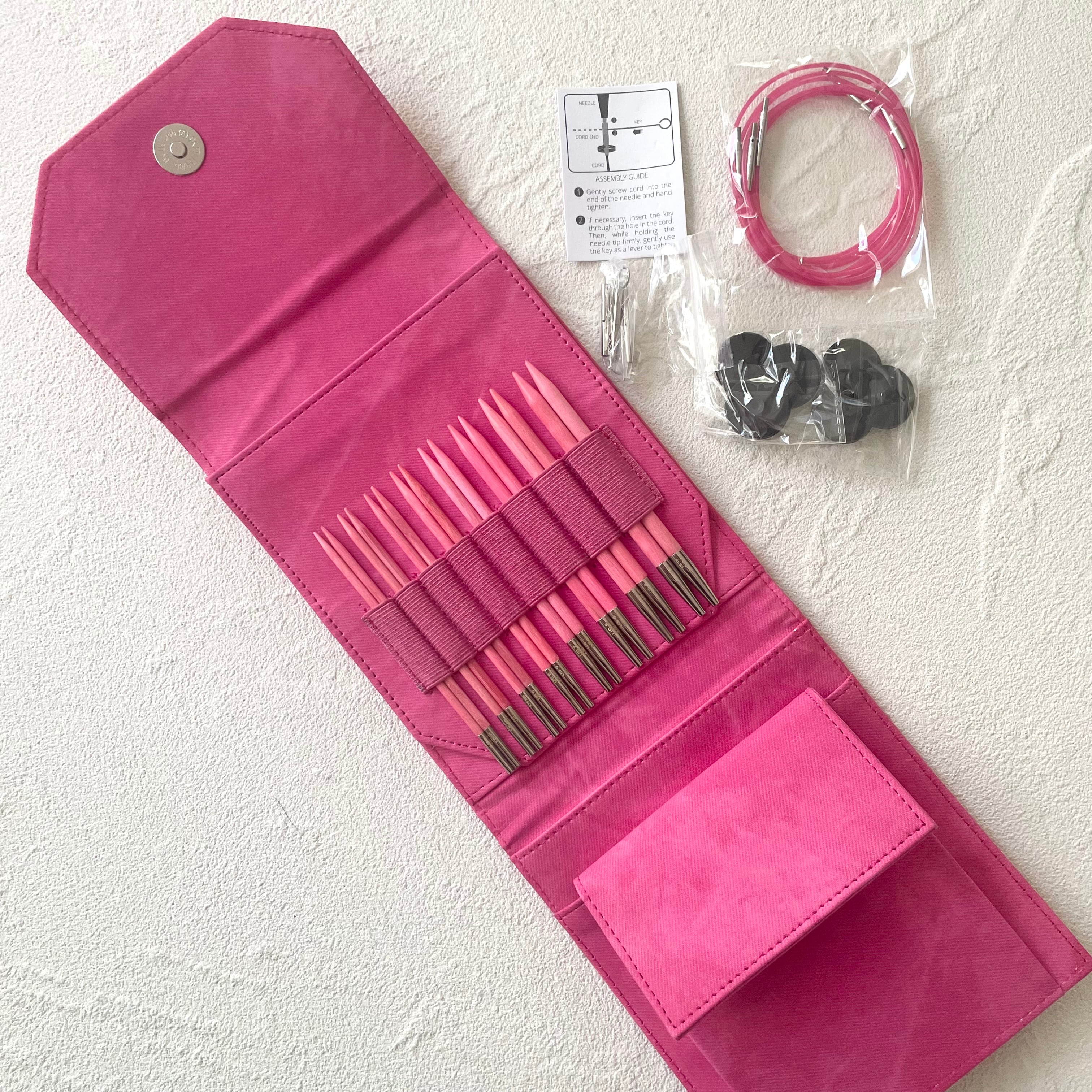 LYKKE Blush （ピンク） 5インチ切り替え式輪針セット LYKKE 付け替え式輪針スターターセット Blush 針長5インチ【fuchsia