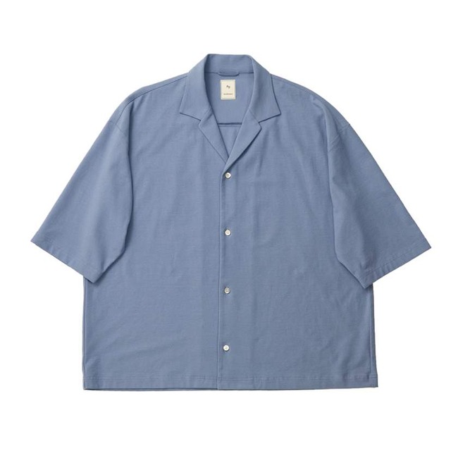 CTTN DRY KNIT H/S SHIRT / コットンドライニットH/Sシャツ (BLUE)