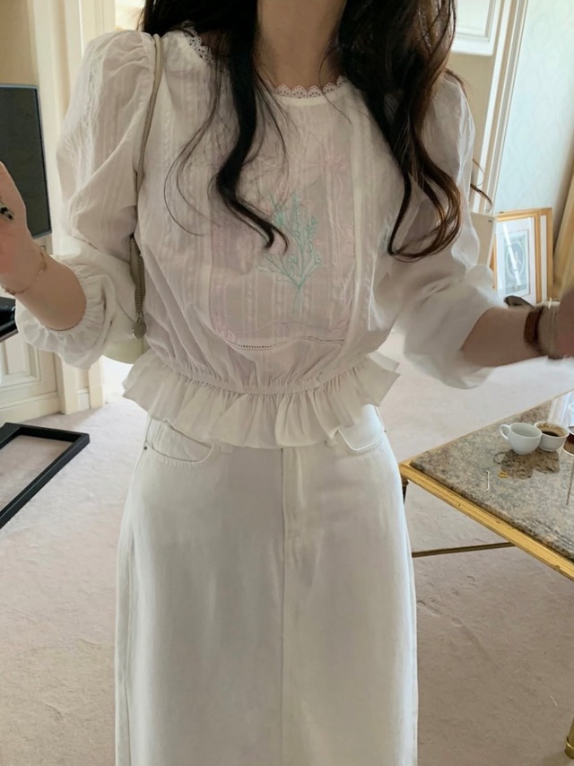 (予約) pretty young thing / Soft denim skirt 2color　