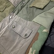【mJK07】再構築中綿入りミリタリーロングコート military long JACKET