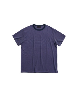 [999HUMANITY] STRIPE HALF TEE (BLUE BROWN) 正規品  韓国 ブランド 韓国ファッション 韓国代行 999 ヒューマニティ HUMANITY 日本 店舗