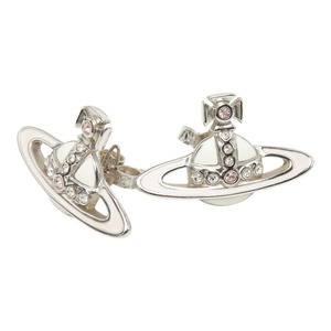 ヴィヴィアンウエストウッド オーブ スタッドピアス シルバー ホワイト ピンク メタル ラインストーン レディース Vivienne Westwood 【中古】