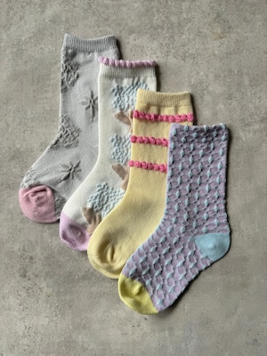 プクプクデザインパステル socks 4set（14〜20cm）3534