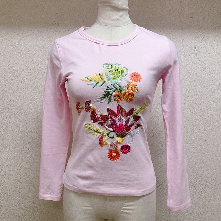 ディオール 長袖カットソー ピンク スパンコール 刺繍 Dior | UTA