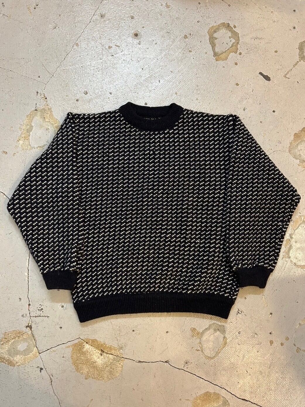 vintage 80's L.L.BEAN BIRDS EYE KNIT vintage clothing twoface